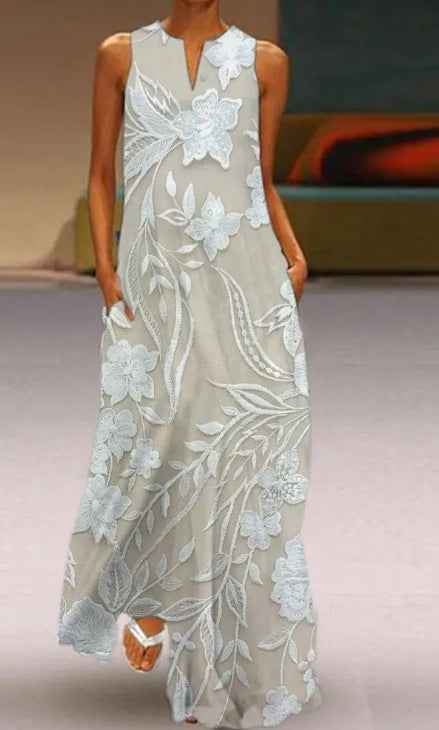 Fashion Painted Print Long Dress For Women