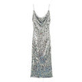 Women's Collar Fashionable Sequins Strap Dress Spring Dresses