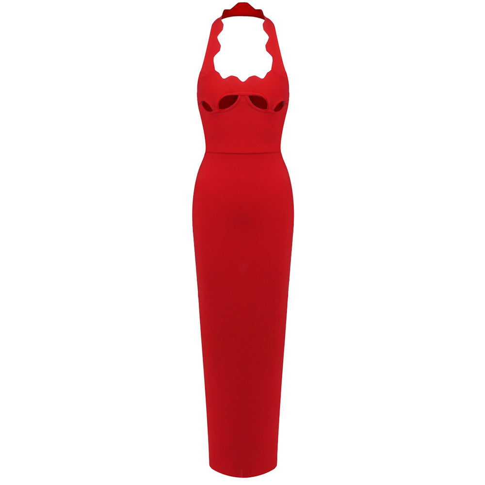 Dress Halter Cut-out Senior Sexy Inner Dresses