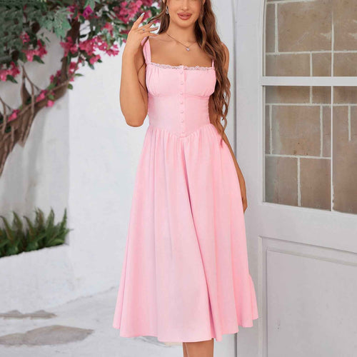 Arrival Lace Strap Dress Sexy Long Lace up Fastener Decoration A line Dress by Ragazza