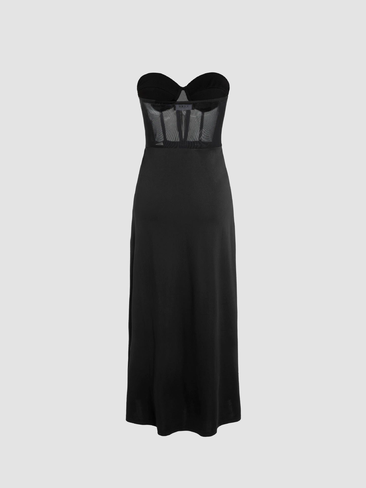Slim Fit Bandeau Waist Mesh Slit Bandeau Dress by nowadaysfashion