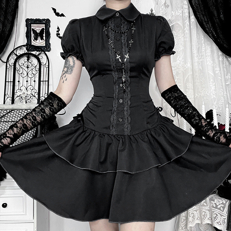 Women's Short-sleeved Dress Summer Retro Wear College Skirts
