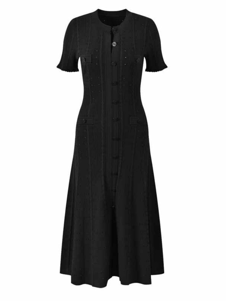 Classic Style Sense Hollow Out Lace Sleeve Dresses