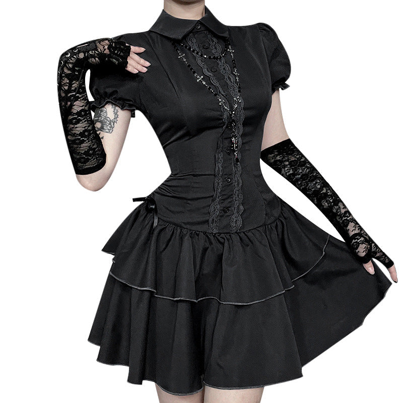 Women's Short-sleeved Dress Summer Retro Wear College Skirts