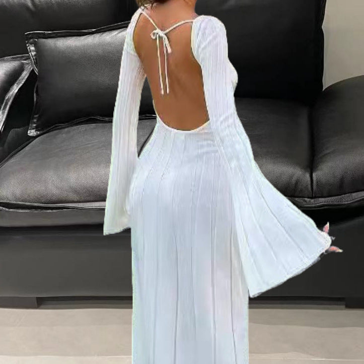 Women's Dress Casual Cored Yarn Slimming Round Dresses