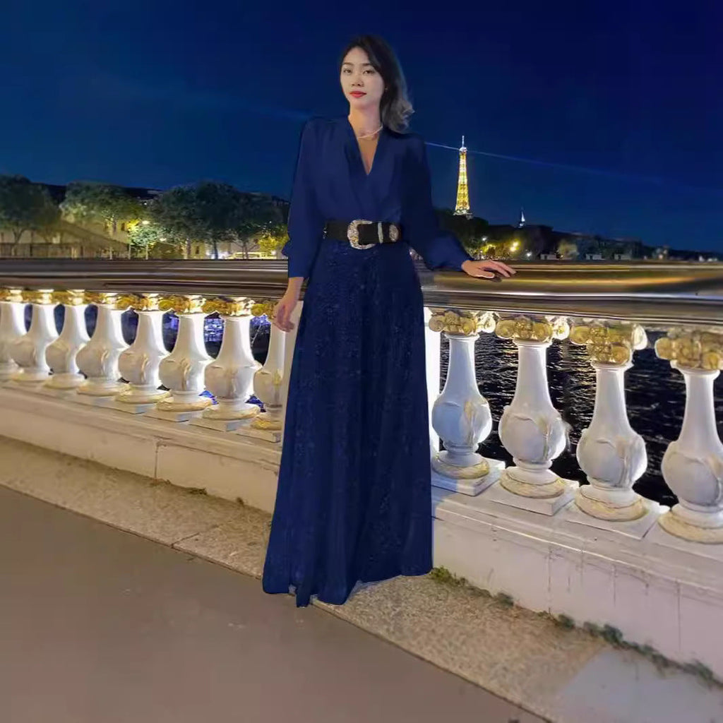 Women's Fashion Dress Elegant Waist Slimming Sequins Dresses
