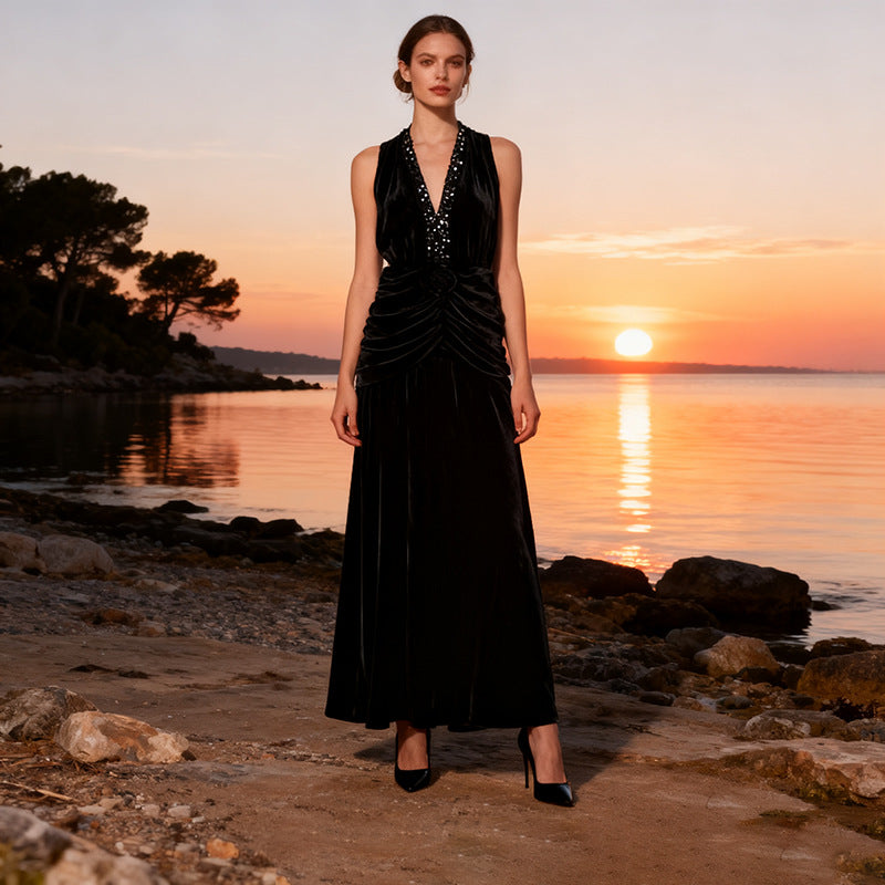 Women's Backless Slimming Irregular Sleeveless Sexy Dress Dresses