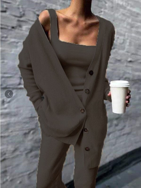 Women's Glamorous New Knitted Three-piece For Suits