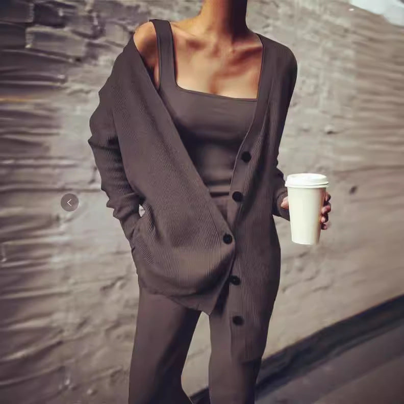 Women's Glamorous New Knitted Three-piece For Suits