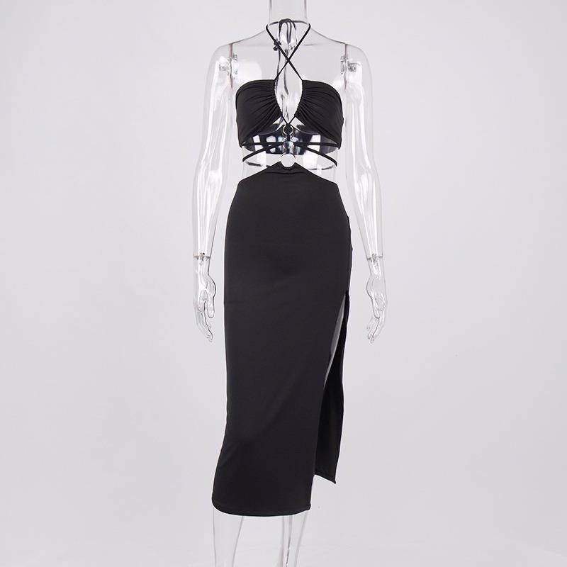 Summer Dress For Women Sexy Cutout Lace-up High Slit Maxi Long Dresses by nowadaysfashion