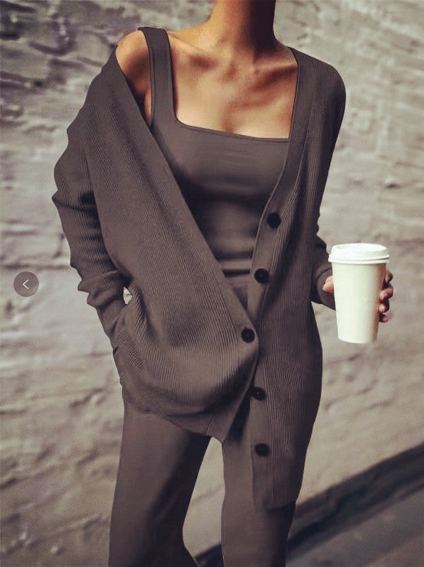 Women's Glamorous New Knitted Three-piece For Suits