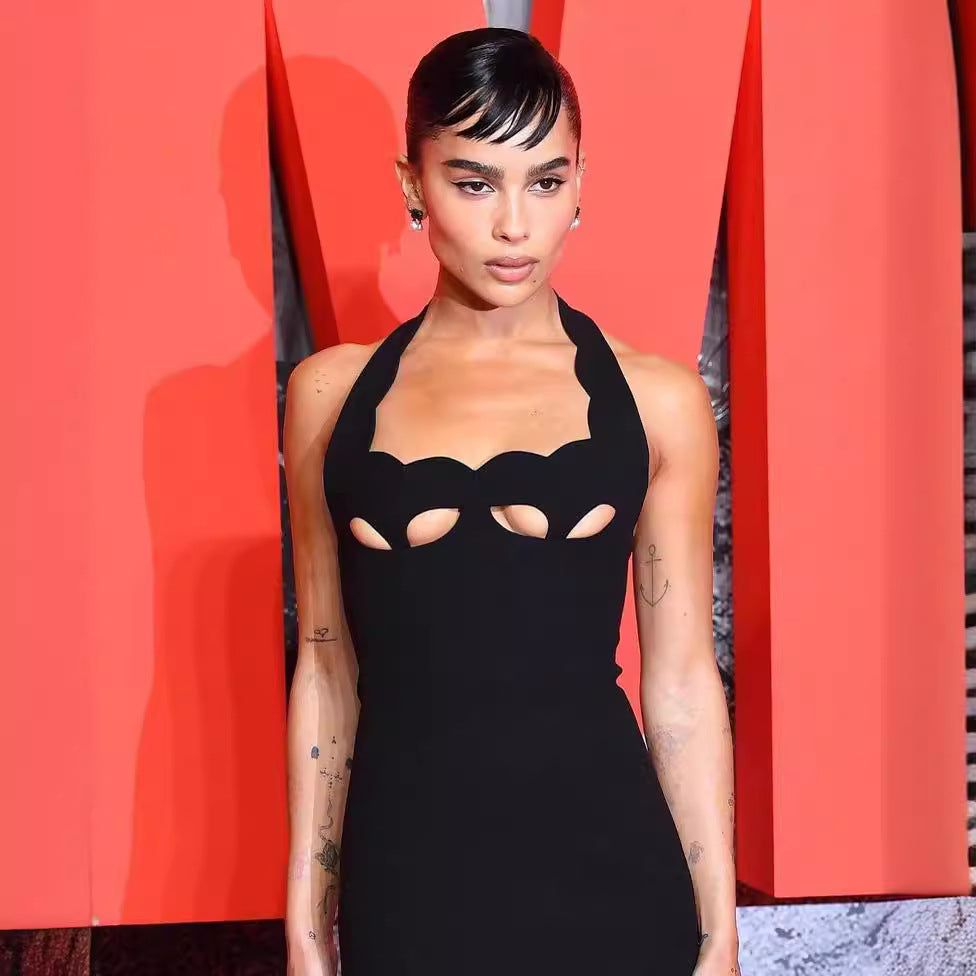 Dress Halter Cut-out Senior Sexy Inner Dresses