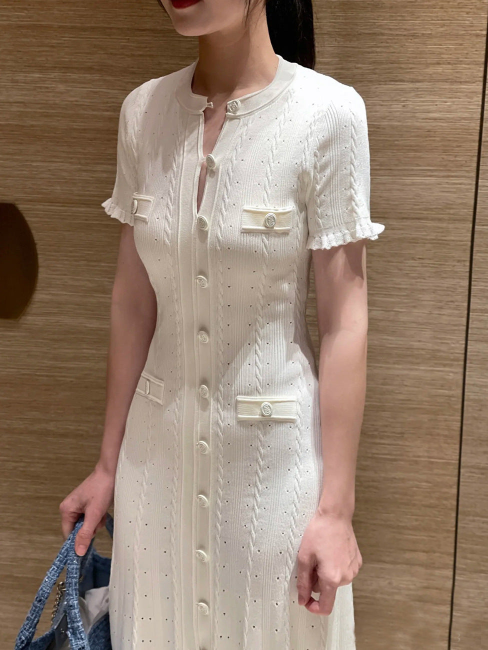 Home Autumn Light Luxury Knitted Stringy Seedge Dresses