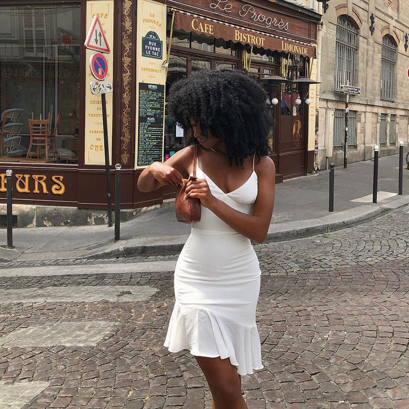 Summer Sexy Bodycon Dress for Women V Neck Elegant Ruffles by nowadaysfashion