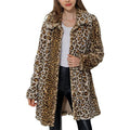 Women's Fashion Wear Leopard Print Loose Plush Coats