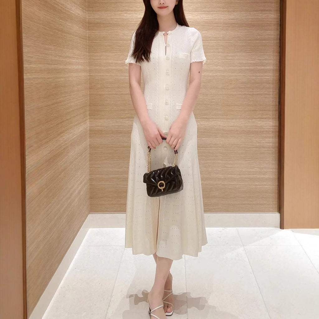 Home Autumn Light Luxury Knitted Stringy Seedge Dresses