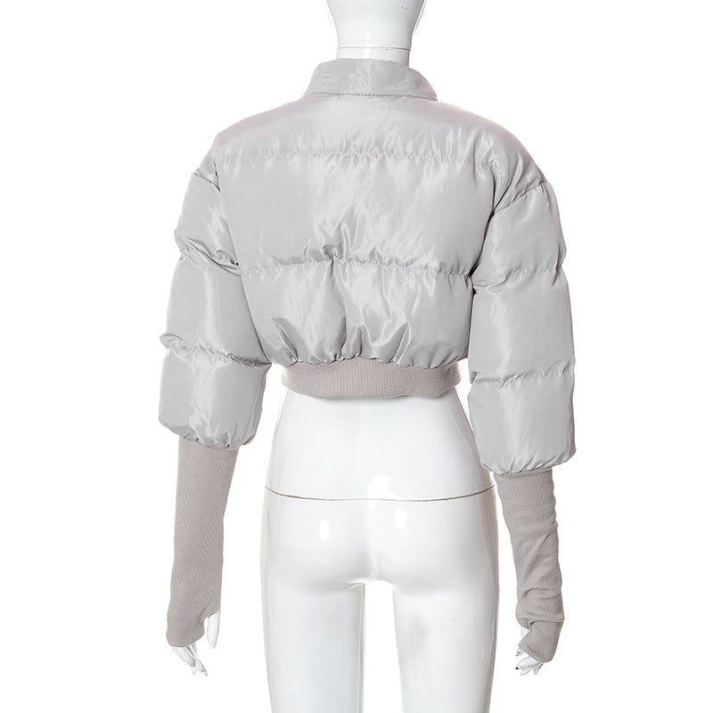 Cropped Bubble Puffer Jacket