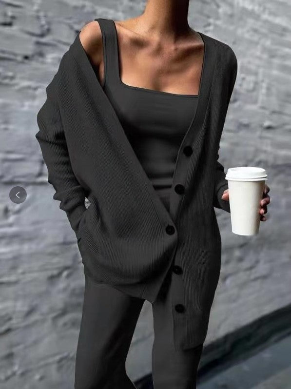 Women's Glamorous New Knitted Three-piece For Suits