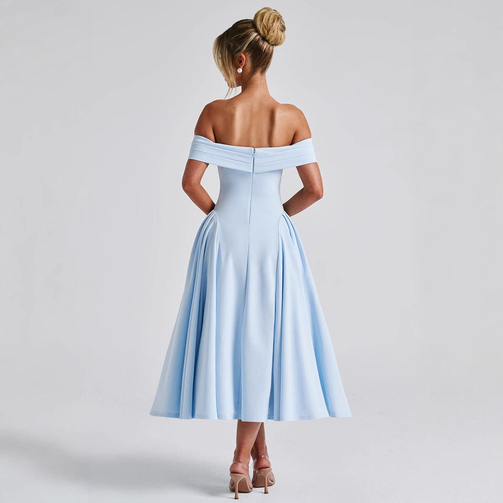 Women's Spring Fashion Sexy Backless Pure Color Dresses
