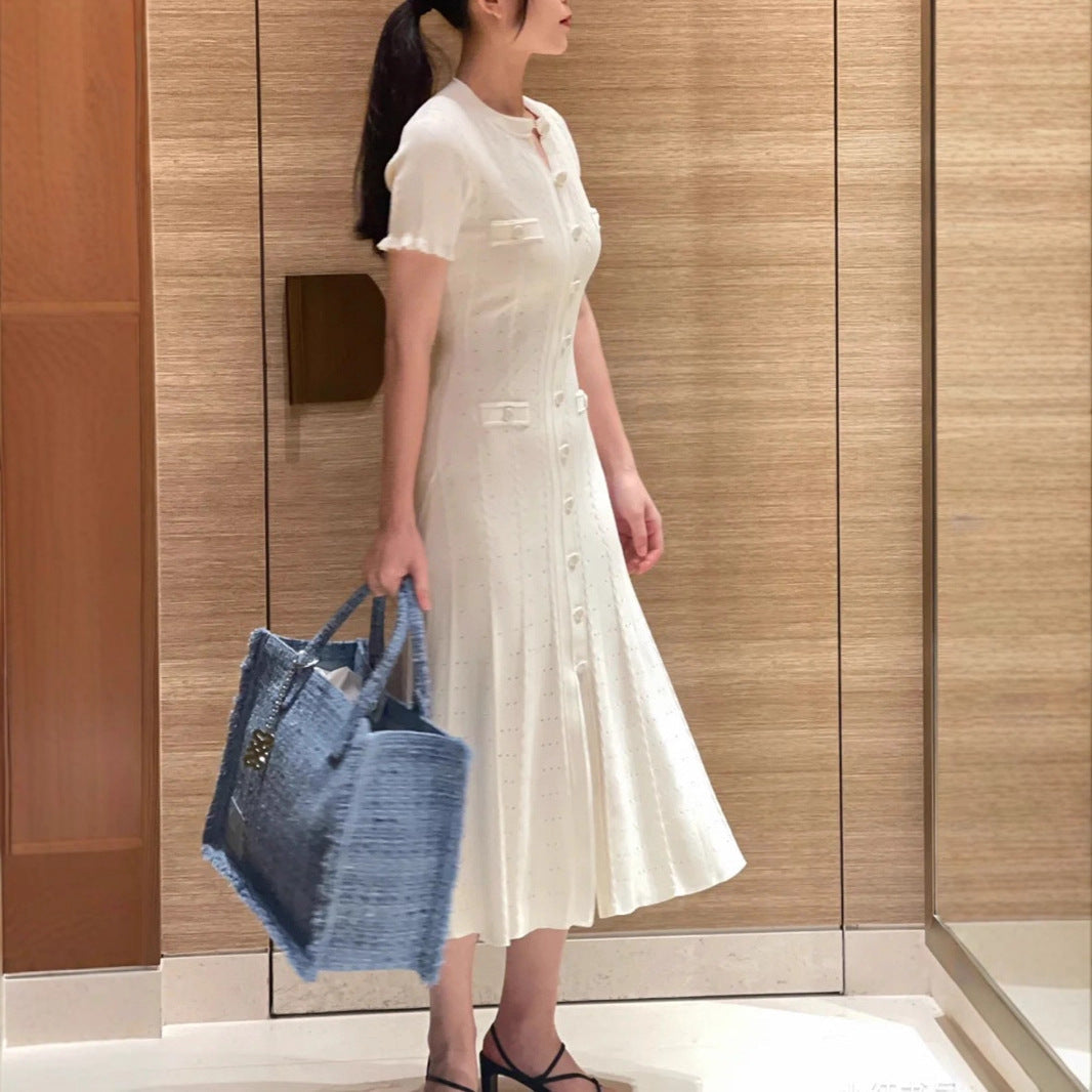 Home Autumn Light Luxury Knitted Stringy Seedge Dresses
