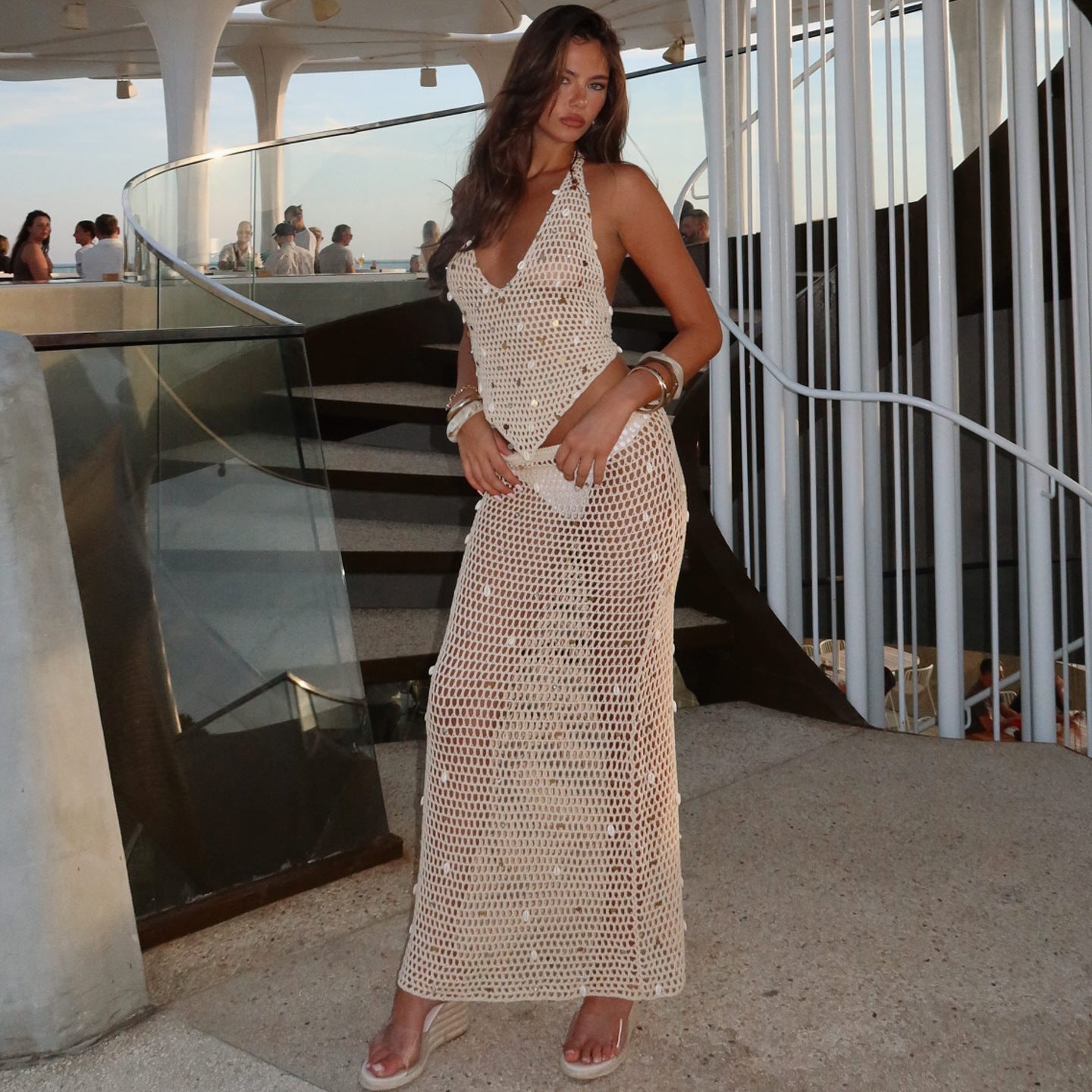 Women's Hot Style Sleeveless Eye-catching Pendant Beach Fashion Suits