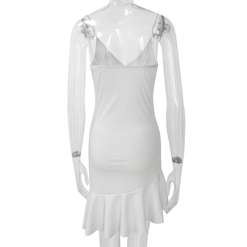 Summer Sexy Bodycon Dress for Women V Neck Elegant Ruffles by nowadaysfashion