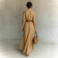 Women's Graceful Sexy Solid Color Irregular Fold Dresses