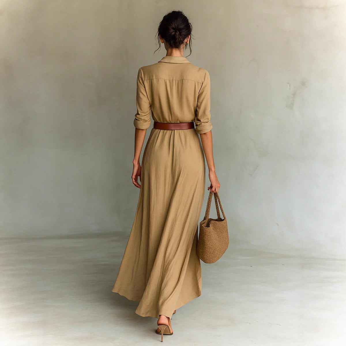 Women's Graceful Sexy Solid Color Irregular Fold Dresses