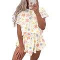 Summer New Fresh Floral Fashion Suit Women's Casual Short-sleeved T-shirt Shorts