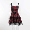 Women's Summer Gothic Plaid Trendy Waist Deep Dresses