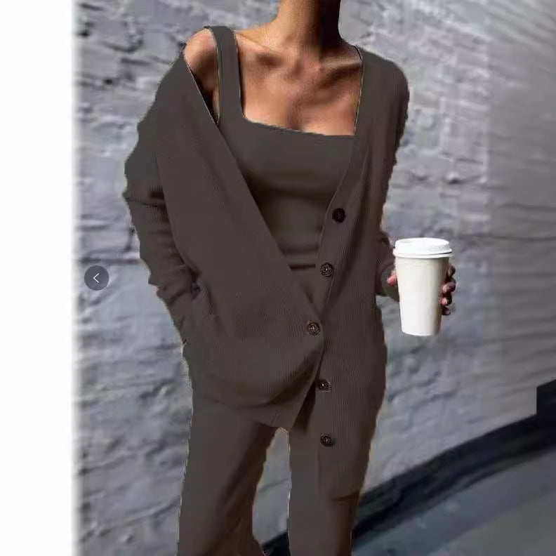 Women's Glamorous New Knitted Three-piece For Suits