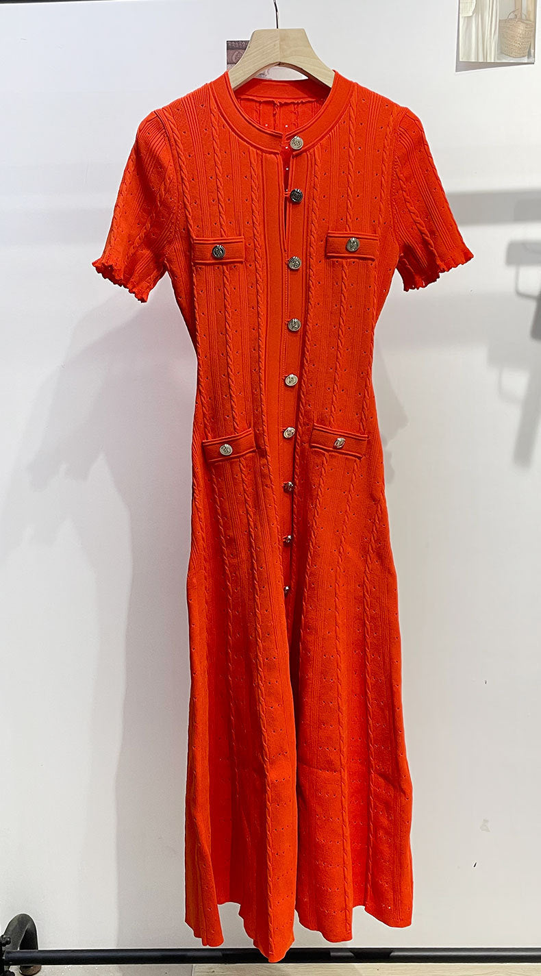 Home Autumn Light Luxury Knitted Stringy Seedge Dresses