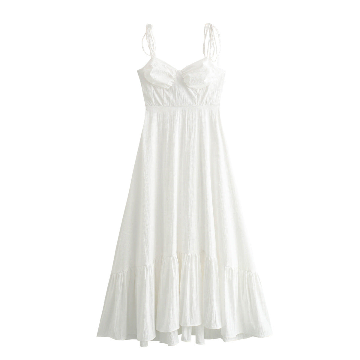 Women's Summer Fashion Laminated Decoration Poplin Sleeveless Dresses