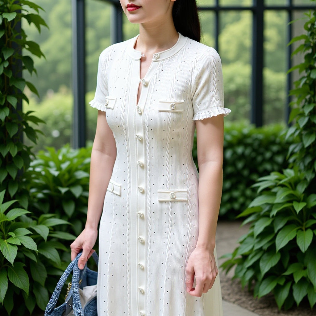 Home Autumn Light Luxury Knitted Stringy Seedge Dresses