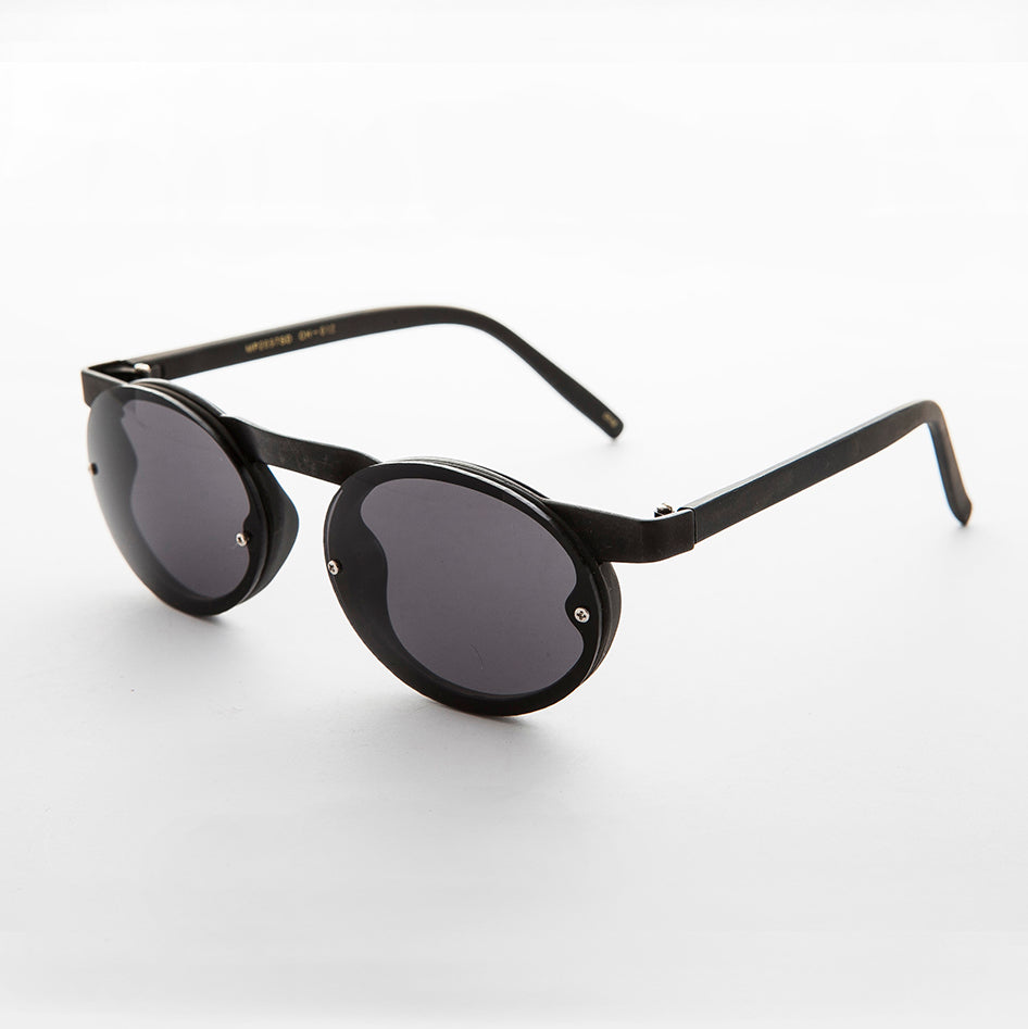 90s Oval Goth Sunglasses with Floating Brow line - Oswald