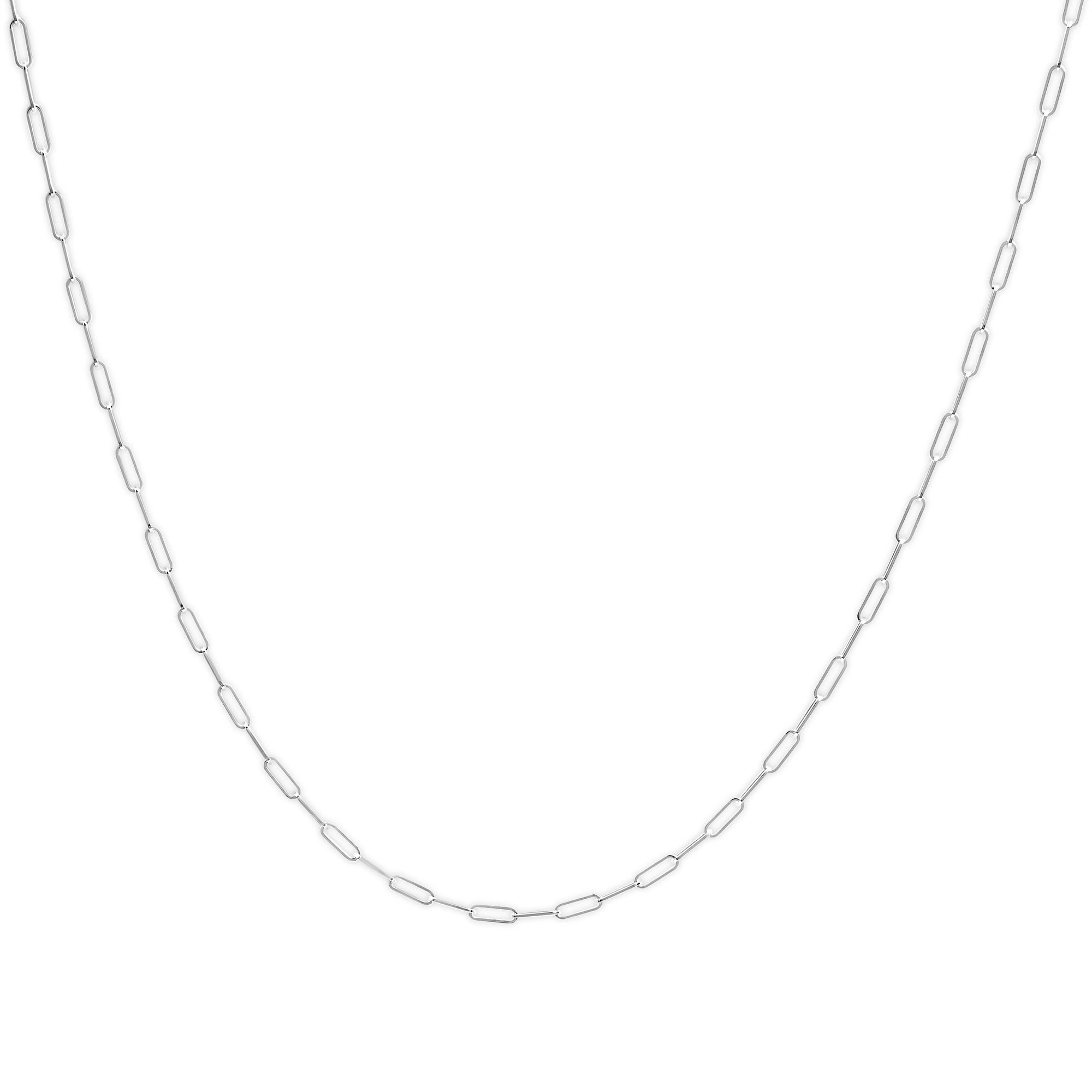 Unisex Solid 14K Gold 2.5mm Paperclip Chain Necklace - Goddess Imports Marketplace