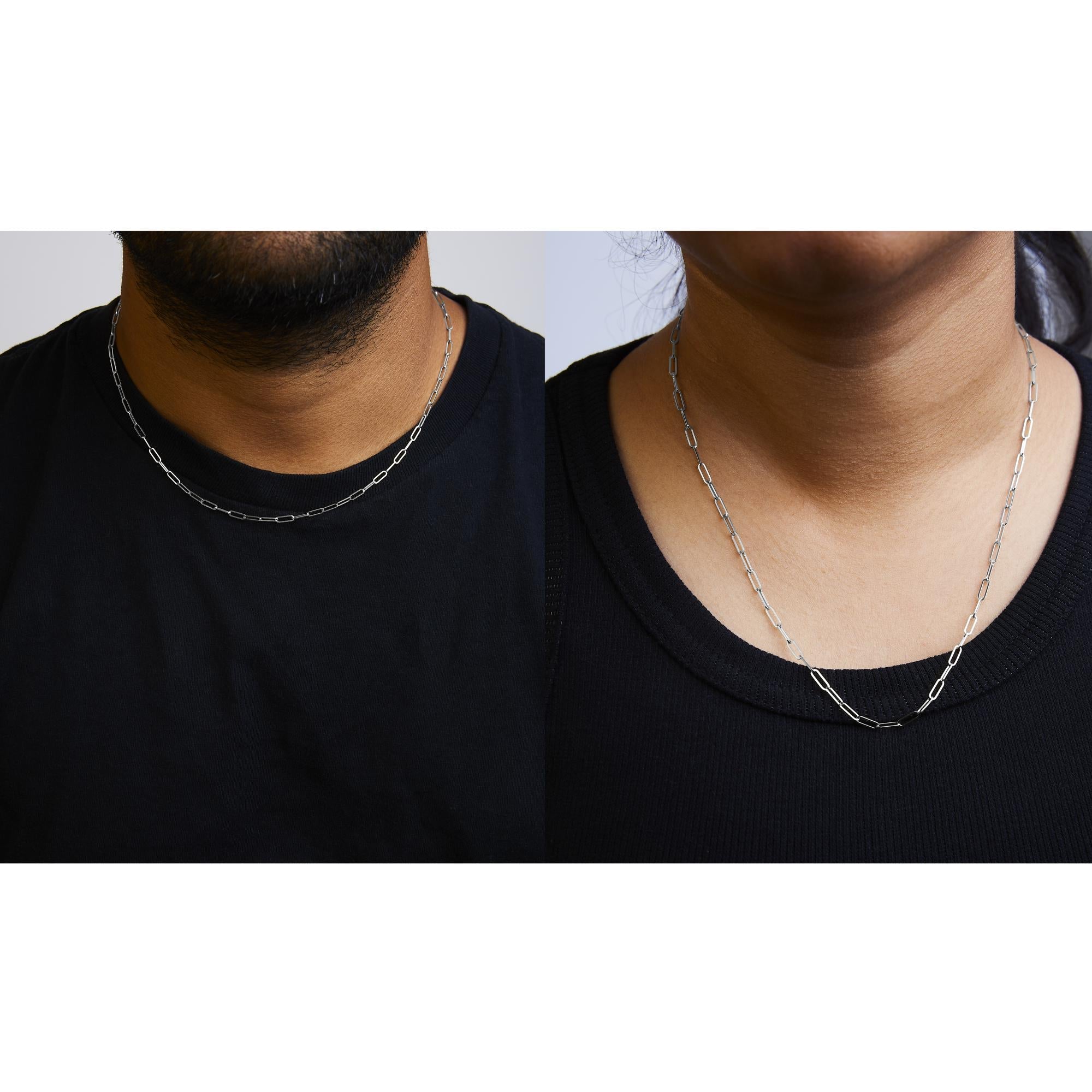 Unisex Solid 14K Gold 2.5mm Paperclip Chain Necklace - Goddess Imports Marketplace