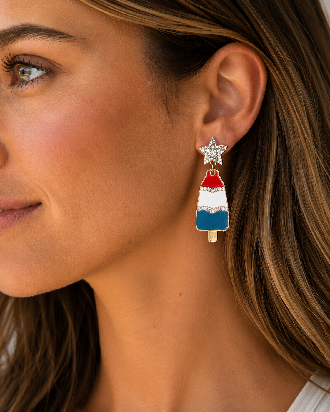 Patriotic Popsicle Enamel Earrings by Grace+Emma