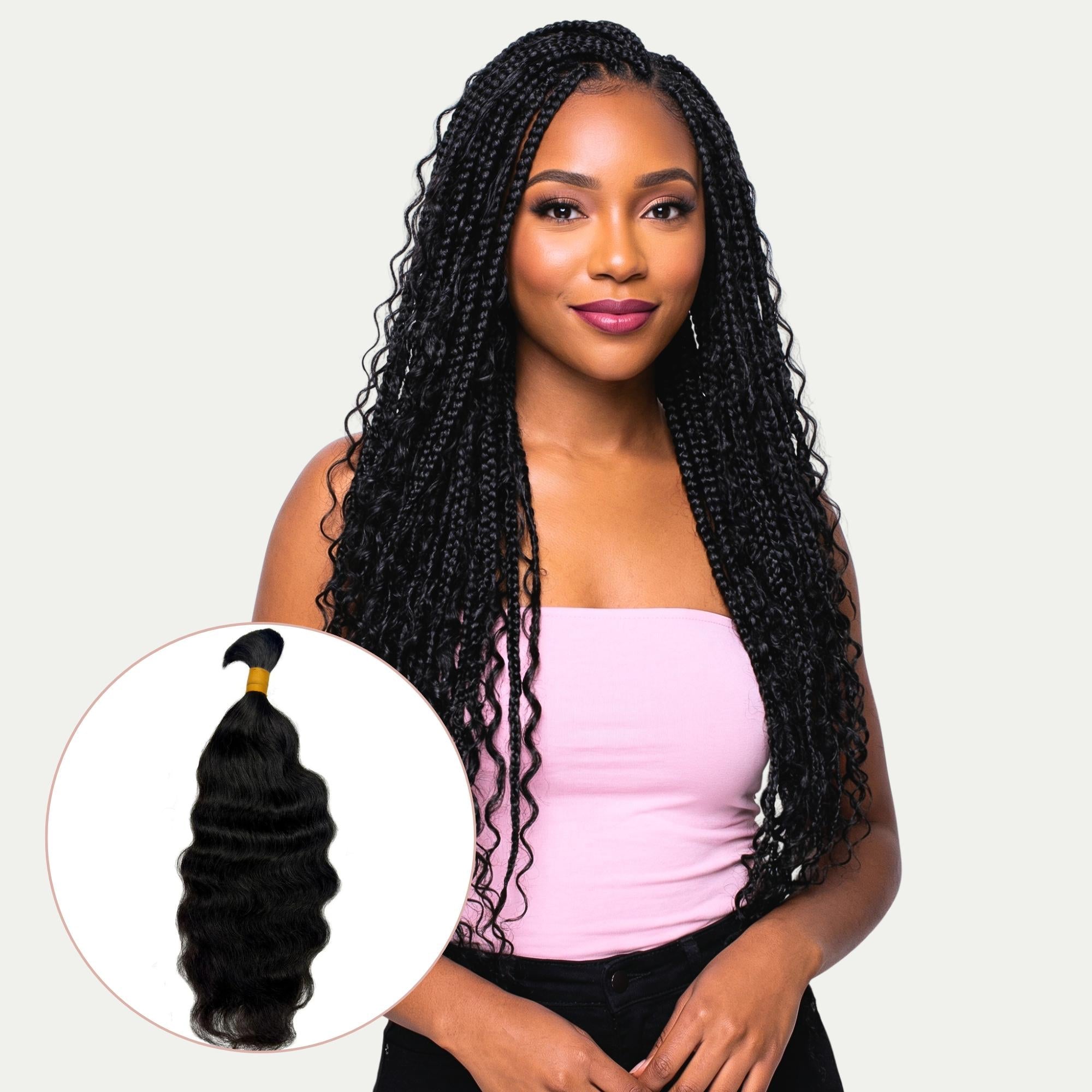 Raw Indian Curly Bulk 100% Human Braiding Hair by Private Label