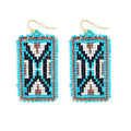 Protection Sheild Beaded Earring In Turquoise