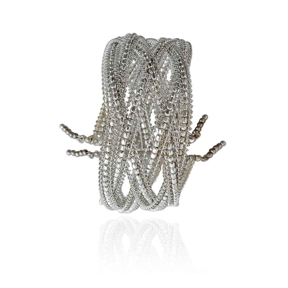 Silver Strands Cuff Bracelet