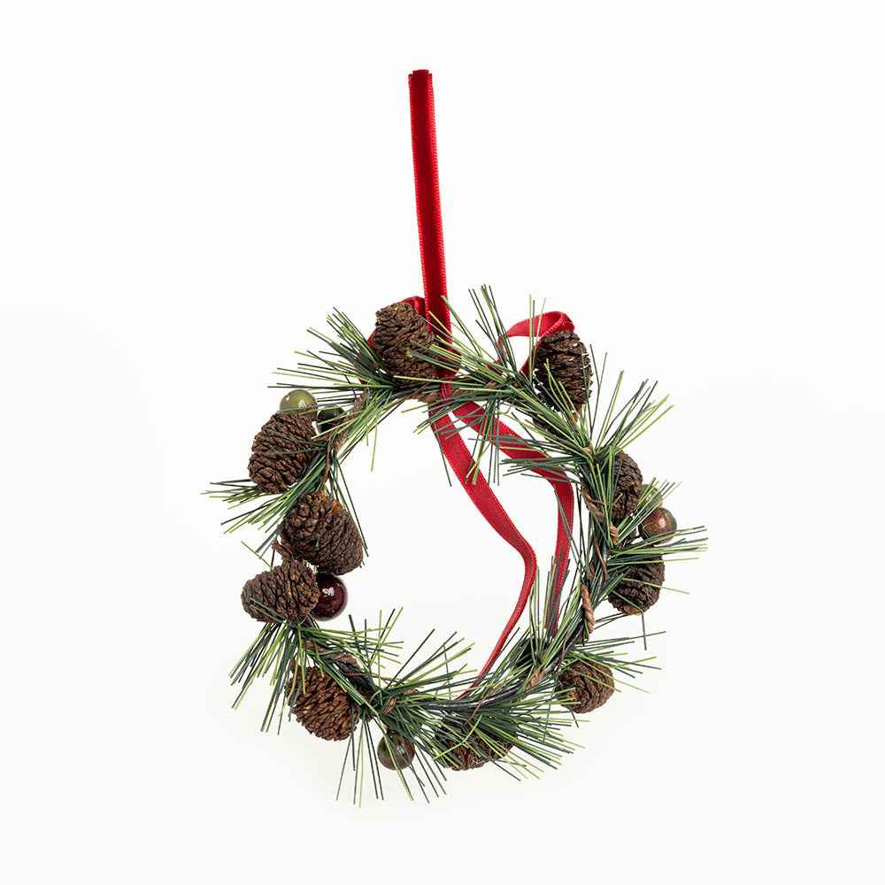 Pine Cone Berry Wreath Ornament