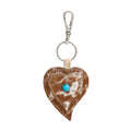 Heart's Love Key Fob in Caramel