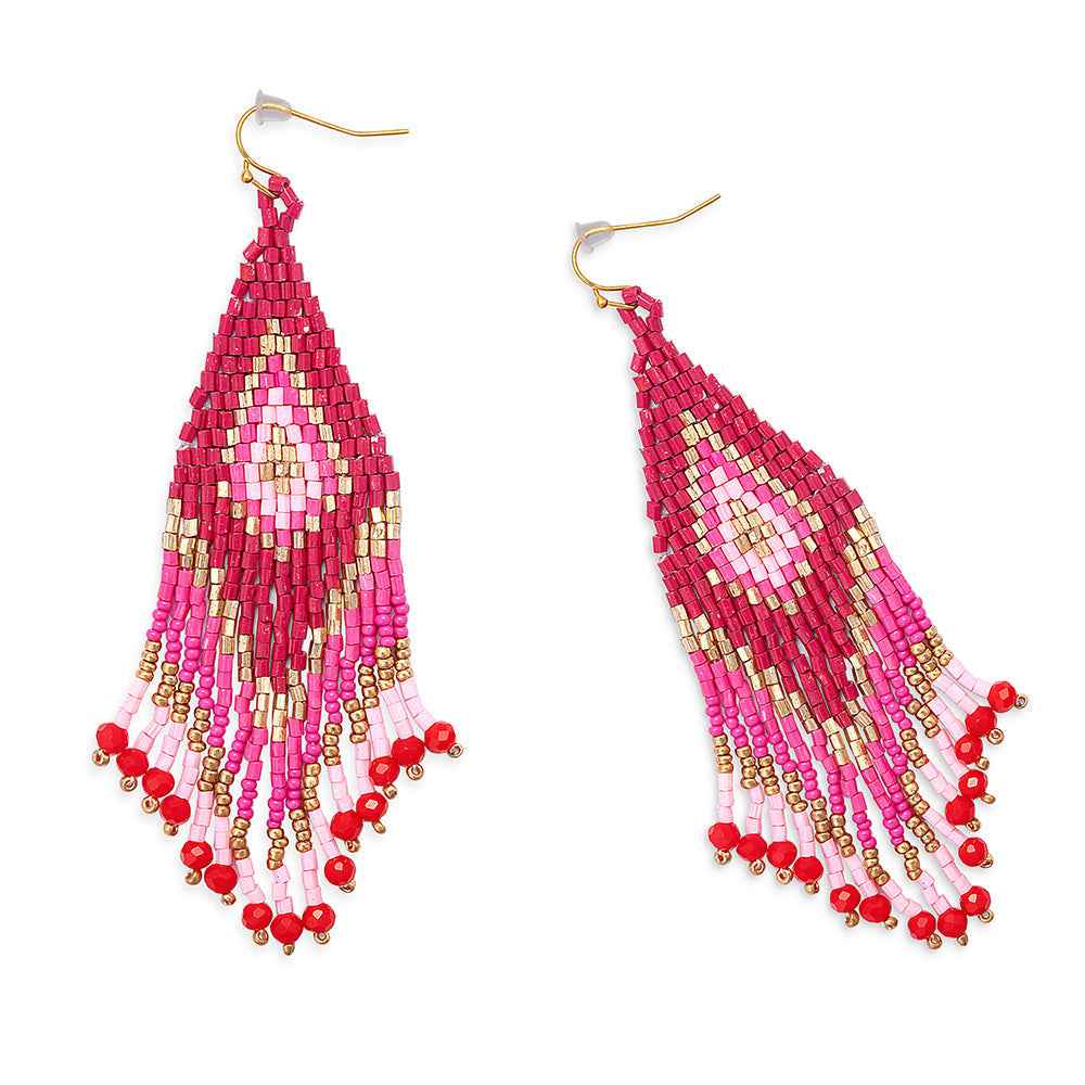 Lifesong Beaded Earrings in Scarlet