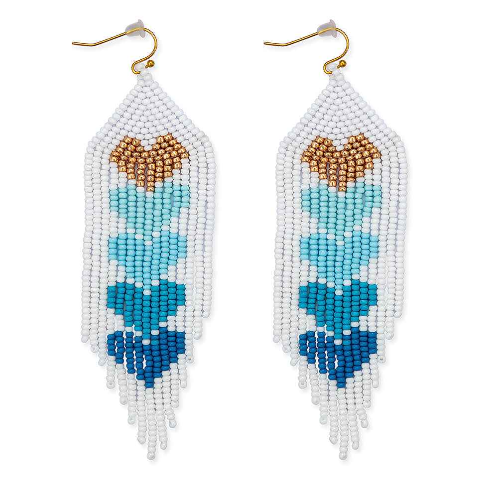 Hearts of Five Earrings in Blue