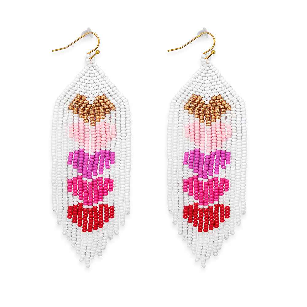 Hearts of Five Earrings in Red