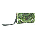 Desert Roses Wallet in Crimson In Green