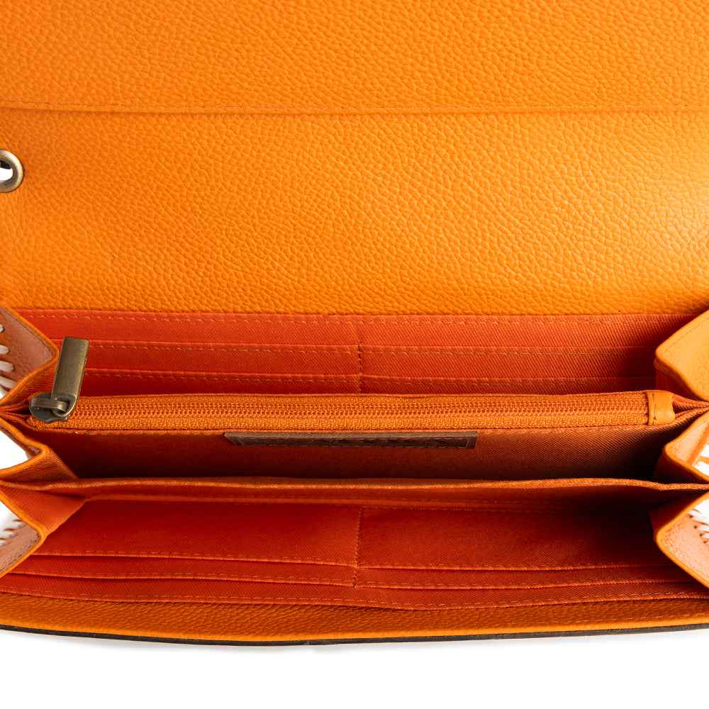 Desert Roses Wallet in Crimson In Orange