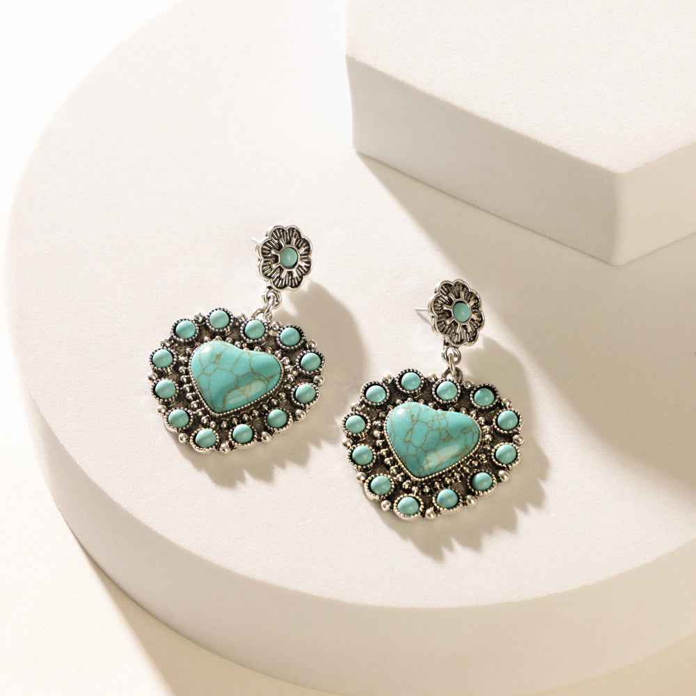 Placid Heart Earrings In Blue