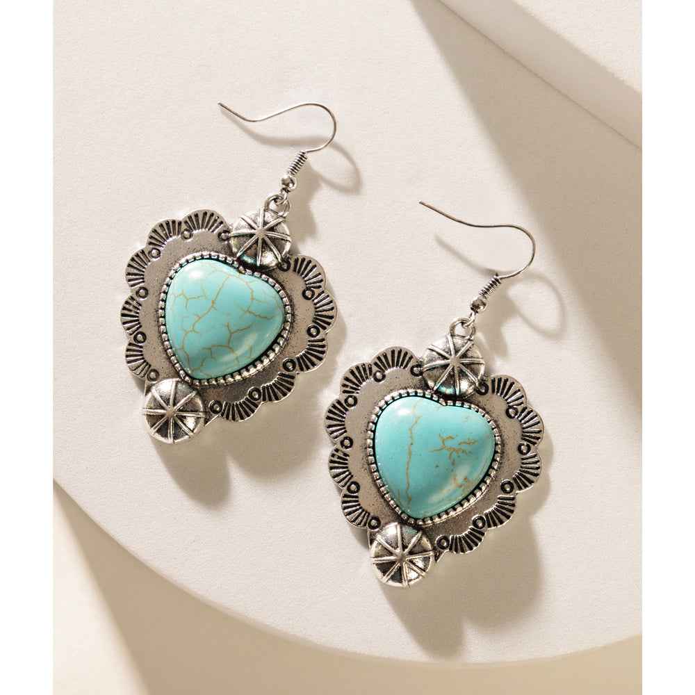 Cross My Heart Earrings In Blue